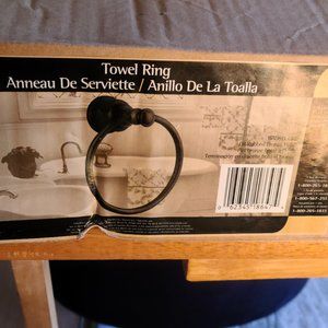 CANARM BA0511ORB TOWEL RING BNIB OIL RUBBED BRONZE FINISH 7"W X8-1/4"H X4-5/8" D